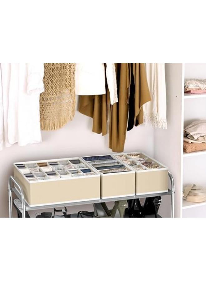 Simplehouseware Closet Underwear Organizer Drawer Divider 4 Set, Beige - Image 5