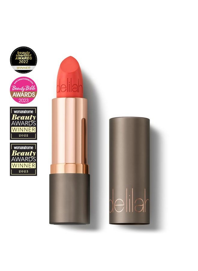 delilah  - delilah - Colour Intense Cream Lipstick - Tango - Rich Pigmented - Long Lasting, Hydrating, Velvety Creamy Lipstick For Women - Silky Matte Finish - Infused with Vitamin E - Vegan - 3.7g / 0.13 Oz - Image 1