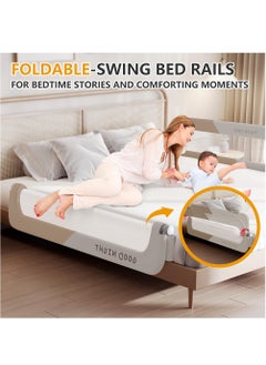 XiuWoo Toddler Bed Rails for Crib, Foldable Bed Rail for Toddlers, Portable Bed Rails Guard Bumper for Kids, Safe Bed Side Rail for Twin, Queen, King, Full Size Beds  - Image 2