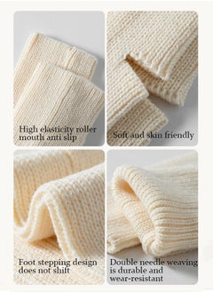 ZVEV Leg Warmers For Women, 3 Pairs Winter Ribbed Knit Leg Warmers 80s Toeless Ballet Leg Warmers For Girls Dance Yoga, Dance Leg Sleeves Wool Knitting Sports Protective Leg Warmers Foot Warm Yoga Socks  - Image 3