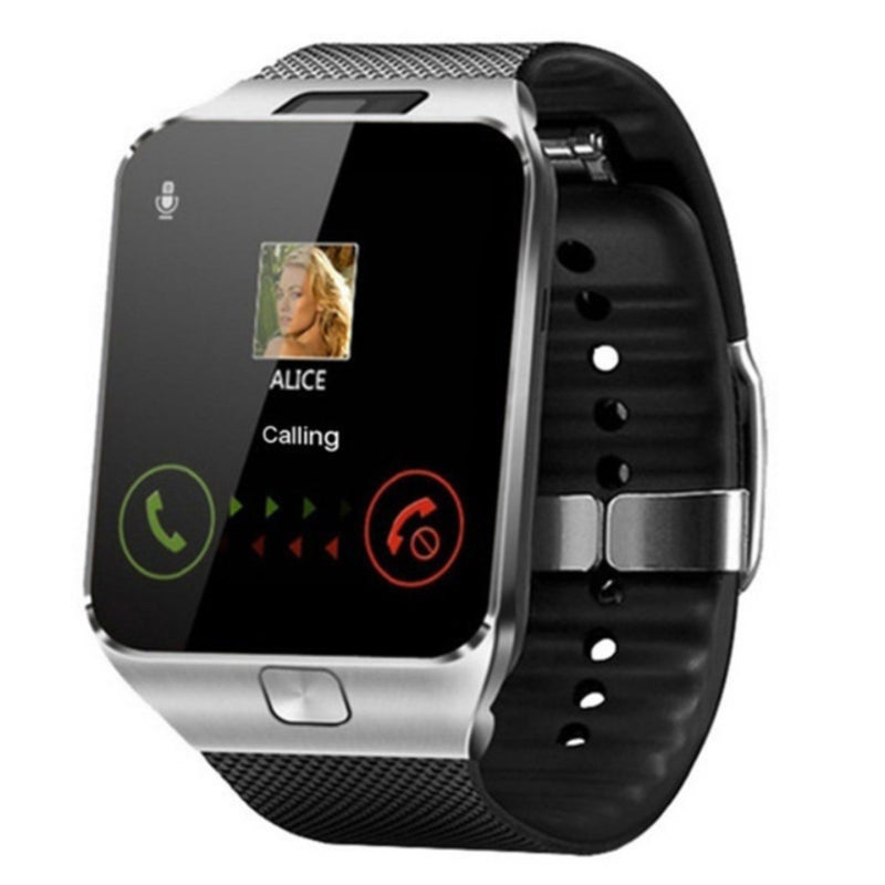 DZ09 Smartwatch with SIM card support for phone calls, intelligent reminders, Bluetooth, and location tracking. Available in black with an English version. - Image 1