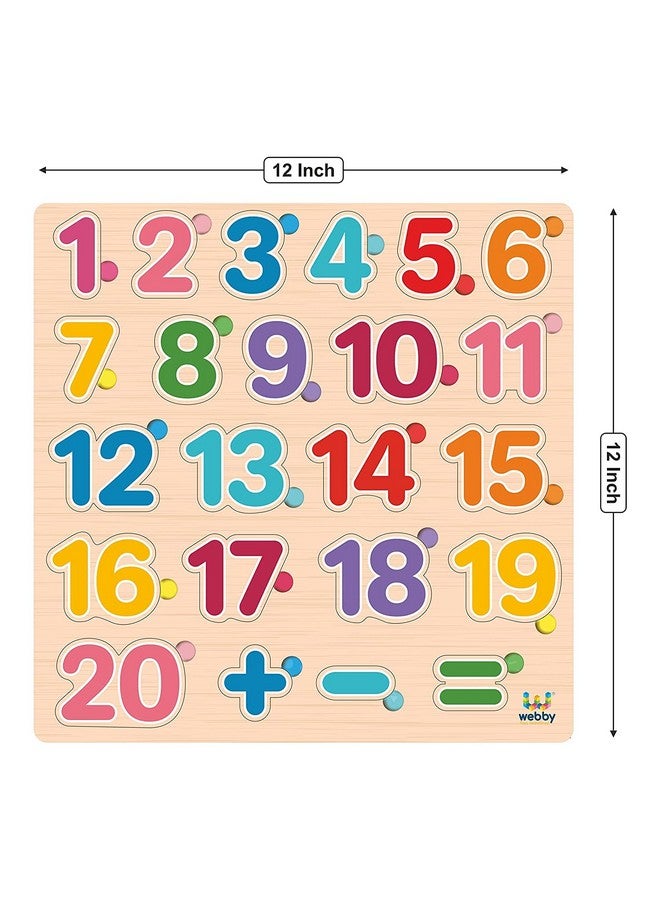 Webby Wooden Numbers Counting Montessori Educational Pre-School Puzzle Board Toy For Boys And Girls - Image 3