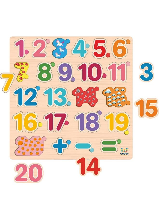 Webby Wooden Numbers Counting Montessori Educational Pre-School Puzzle Board Toy For Boys And Girls - Image 4