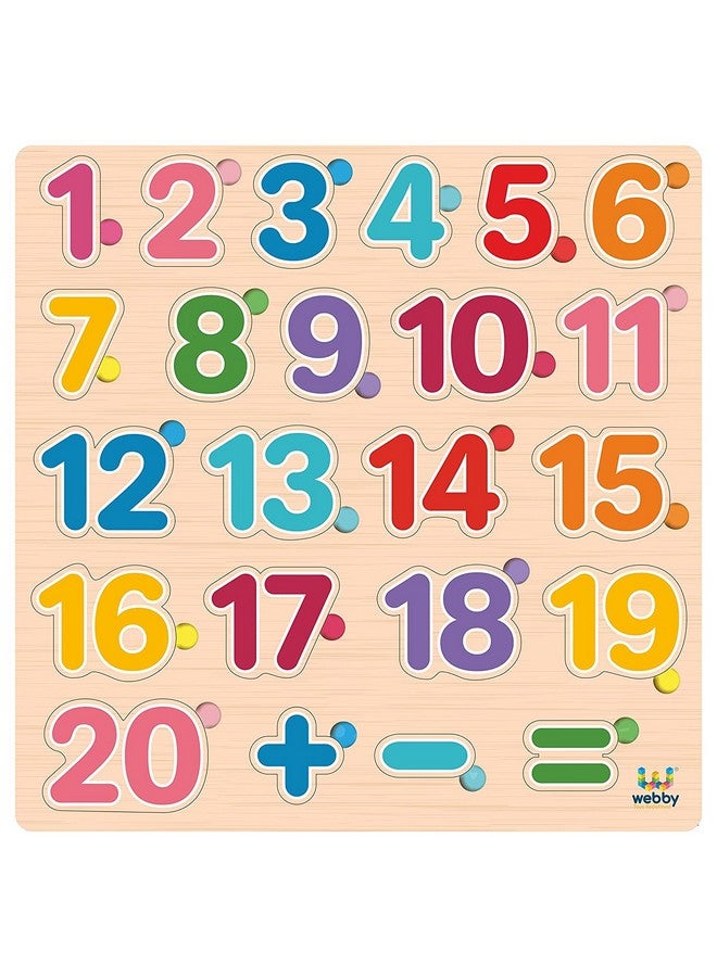 Webby Wooden Numbers Counting Montessori Educational Pre-School Puzzle Board Toy For Boys And Girls - Image 2