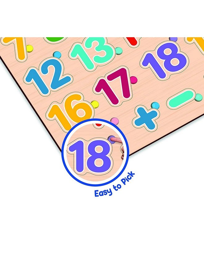 Webby Wooden Numbers Counting Montessori Educational Pre-School Puzzle Board Toy For Boys And Girls - Image 5