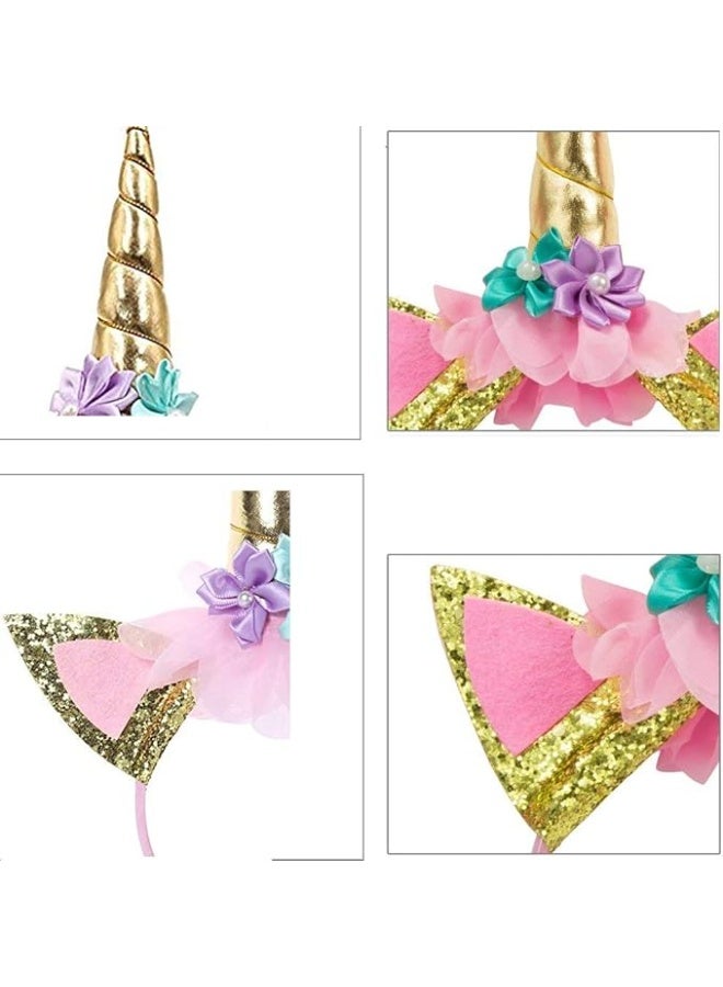 Party Propz Unicorn Head Band Combo Set for Unicorn Party Supplies (1 Pieces Golden Headband) - Image 4