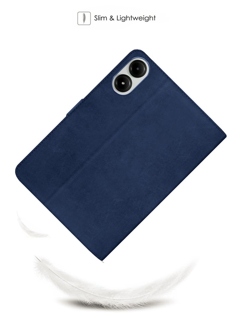 دبليو تيك جراب Xiaomi Redmi Pad Pro 2024 / Xiaomi Poco Pad 2024 مقاس 12.1 بوصة من جلد البولي يوريثان بإغلاق مغناطيسي - أزرق داكن - Image 2