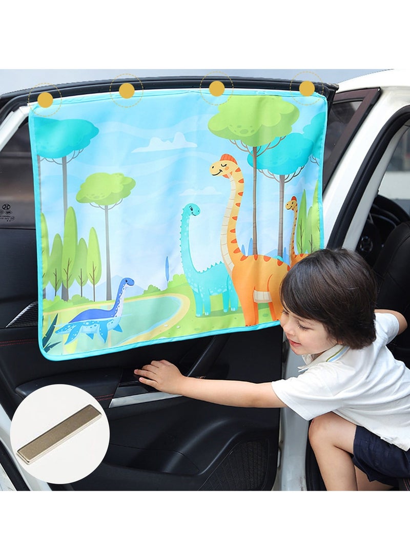 unikbebe Magnetic Car Sunshade for Kids, 1 Pack 70x50cm Side Window Shade Curtain, UV Protection, Light Blocking & Sun Heat Reduction, Cartoon Vehicle Window Shade for Baby, Easy Assembly, 80GSM UPF50+ - Image 1