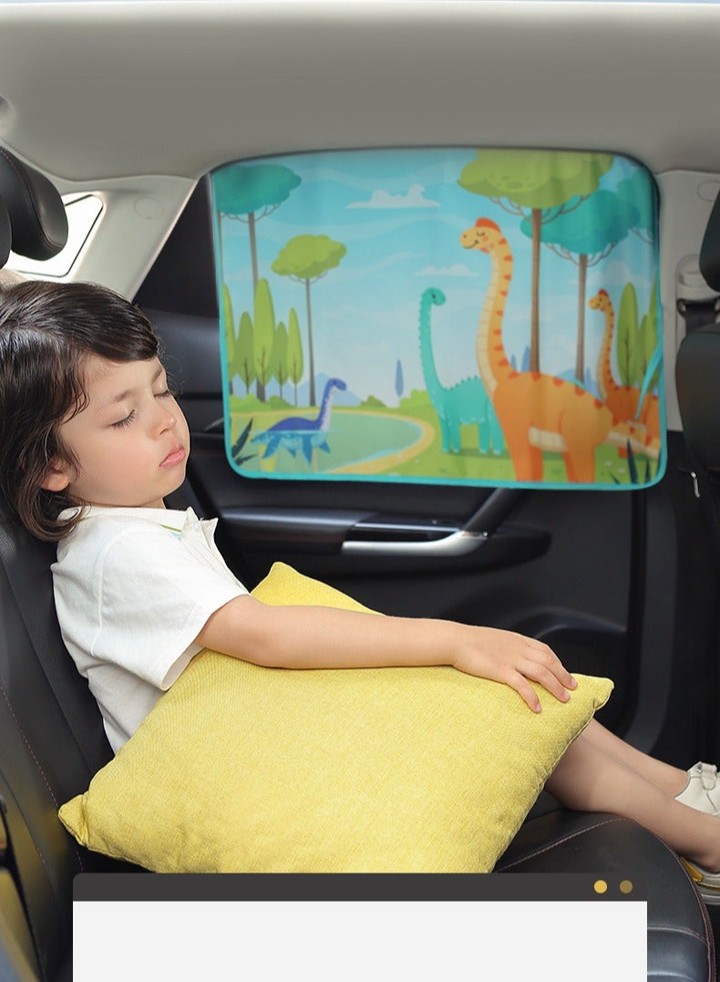 unikbebe Magnetic Car Sunshade for Kids, 1 Pack 70x50cm Side Window Shade Curtain, UV Protection, Light Blocking & Sun Heat Reduction, Cartoon Vehicle Window Shade for Baby, Easy Assembly, 80GSM UPF50+ - Image 3