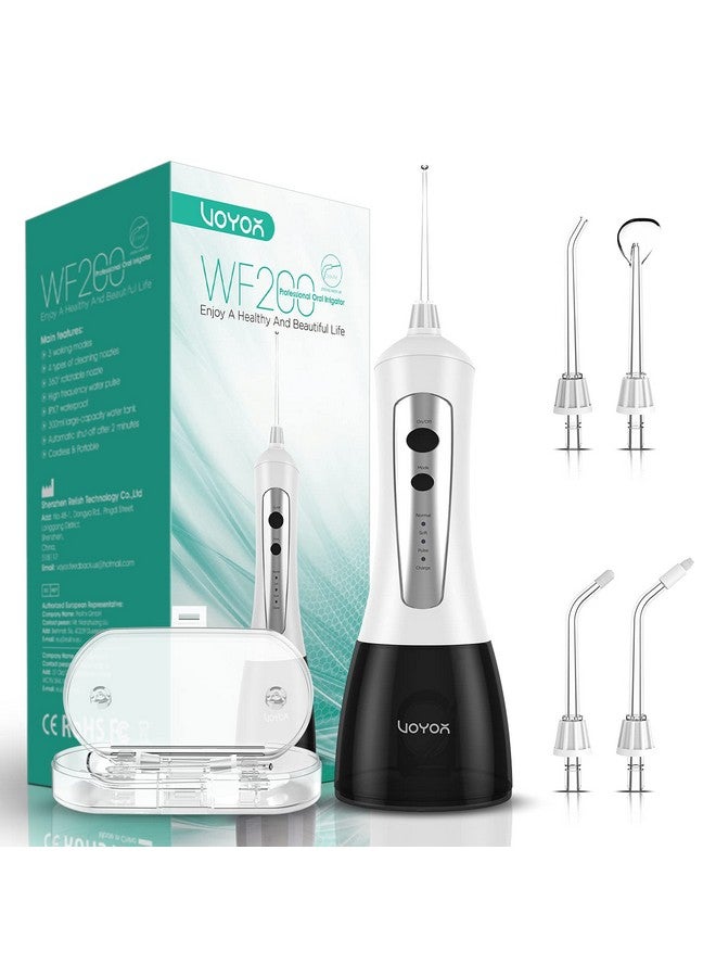 VOYOR Water Flosser Oral Irrigator Cordless Rechargeable Dental Water Jet Flosser With 3 Working Modes, Ipx7 Waterproof For Teeth, Brace, Bridges Care Wf200 - Image 1