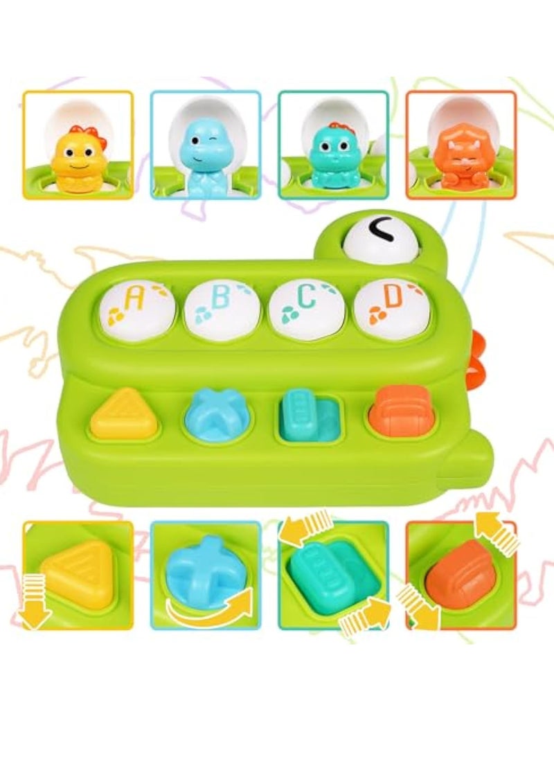 YelaJoy Baby Pop Up Toy- Colorful Cause and Effect Toys for Babies 36 Months Montessori Toy Toddler Infant Toys- Cute Jungle Pop Up Baby Toy- Popup Dinosaur Toy for Early Learning Sensory Development Toy  - Image 2