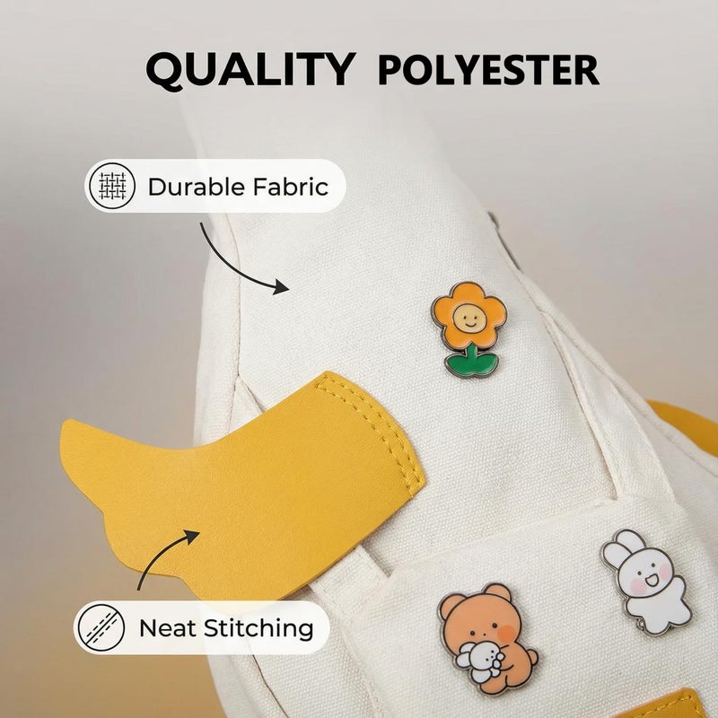 PRLINJSK Kawaii Purse, Cute Duck Crossbody Shoulder Bag, Novelty Messenger Purse for Women with Pins Gifts - Image 5