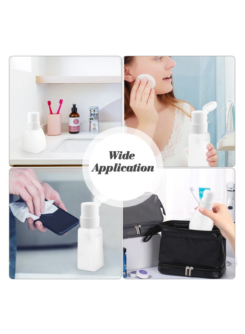 SOLARAE 4 Pack Refillable Plastic Push Down Pump Bottles for Nail Polish and Makeup Remover, Press Pump Dispenser with Flip Cap, Ideal for Liquid Storage and Easy Dispensing. - Image 2