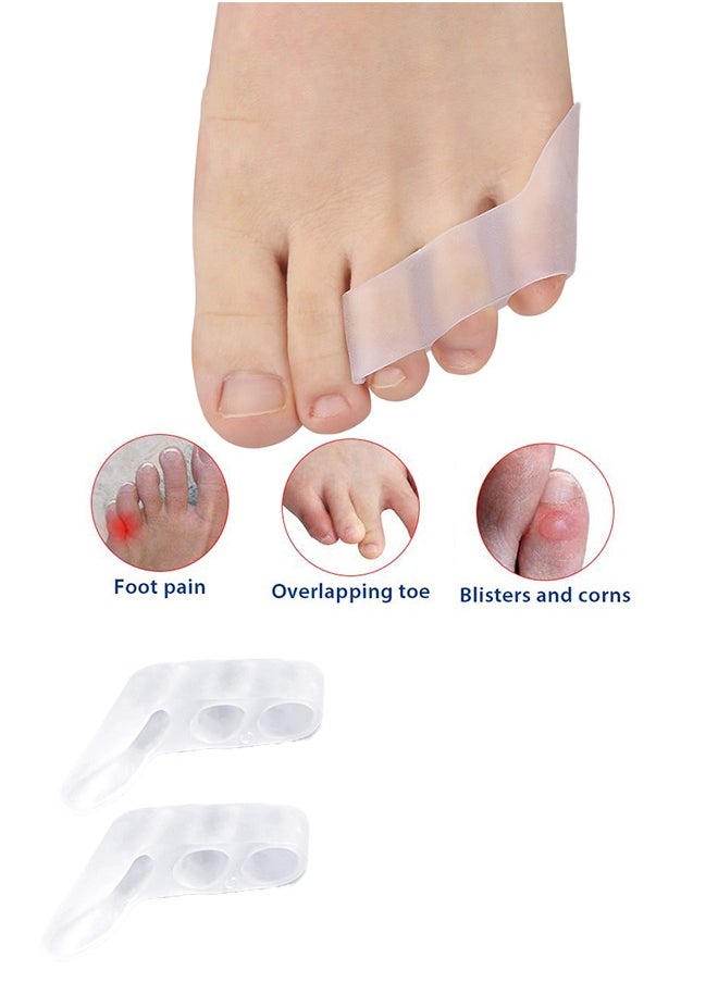 Unik - 2 Piece Pinky Gel Toe Separators, 3-Holes Toe Separators for Overlapping Toe, for Curled Pinky Toes Correct and Protect, Pain Relief from Friction - Image 1