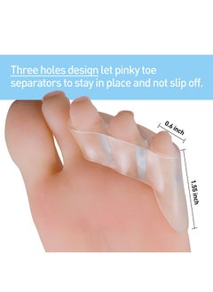 Unik 2 Piece Pinky Gel Toe Separators, 3-Holes Toe Separators for Overlapping Toe, for Curled Pinky Toes Correct and Protect, Pain Relief from Friction  - Image 2