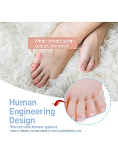 Unik 2 Piece Pinky Gel Toe Separators, 3-Holes Toe Separators for Overlapping Toe, for Curled Pinky Toes Correct and Protect, Pain Relief from Friction  - Image 4