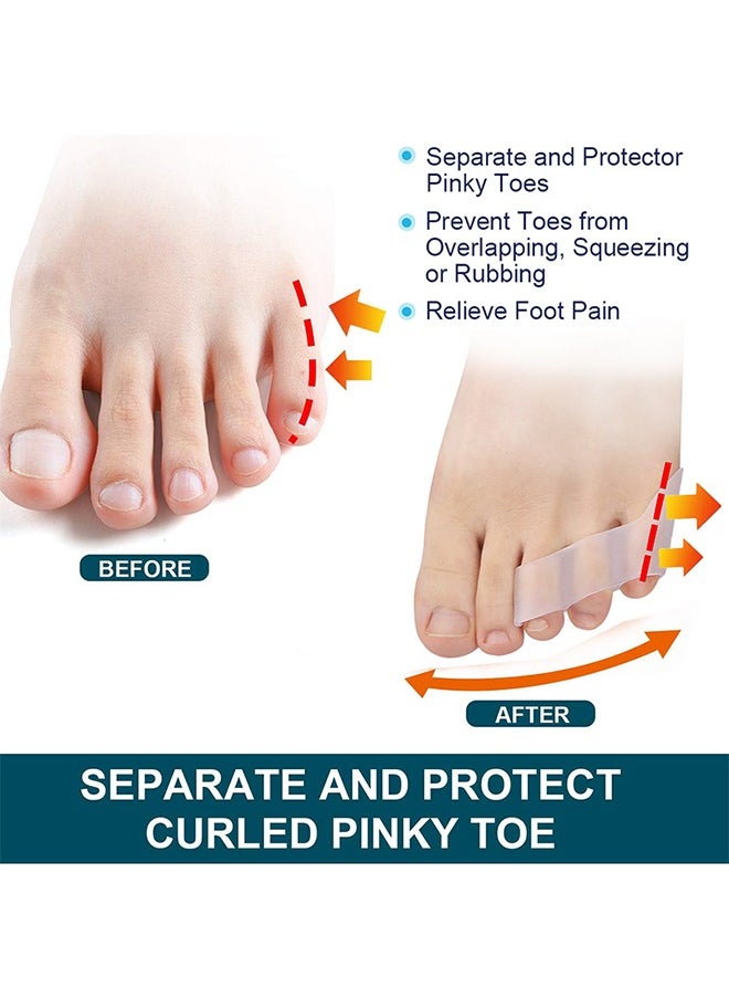 Unik - 2 Piece Pinky Gel Toe Separators, 3-Holes Toe Separators for Overlapping Toe, for Curled Pinky Toes Correct and Protect, Pain Relief from Friction - Image 1
