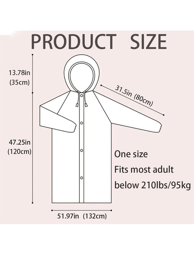 KASTWAVE Rain Poncho Adults 1 Pack Women or Men Reusable Raincoat Jacket For Family Fishing Travel Emergency no PVC with Hood and Elastic Sleeving - Image 3