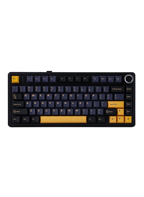AULA F75 Gasket Mechanical Keyboard, 75% Wireless Hot Swappable Gaming Keyboard with Five-Layer Padding&Knob, Bluetooth/2.4GHz/USB-C, RGB (Black, Crescent Switch)