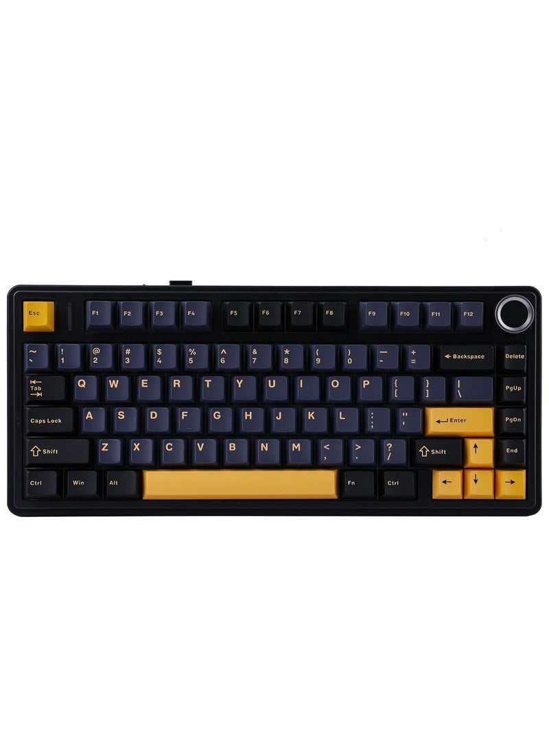 AULA F75 Gasket Mechanical Gaming Keyboard – 75% Layout, Crescent Switch, Hot-Swappable, RGB, Wired USB-C / 2.4G Wireless / Bluetooth, Black - Image 1