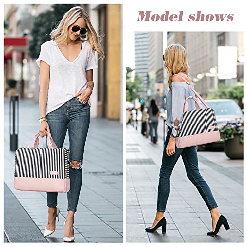 Bosidu Laptop Bag for Women Computer Bags 15.6 Inch Laptop Case,Water Resistant Canvas Women Briefcase for Work,Business,Travel (Pink) - Image 3