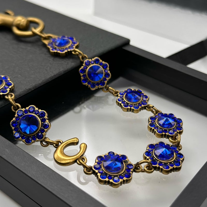 SOPKTA Bag Charms Chainï¼ŒPurse Charmsï¼ŒBag Charm Chain, flower-shaped fashionable women's purse chain - blue - Image 4