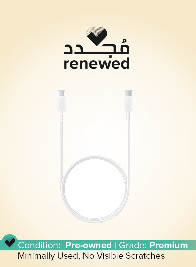 سامسونج مجدد - كابل نوع C إلى C أصلي - 3.28 قدم (1 متر)، أبيض - Image 1