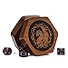 UDIXI Wooden DND Dice Box Sapele Dice Case with Magnetic Lid for Storage 7Die Standard Size Polyhedral Dice DD HexagonalDragon Pattern - Image 2