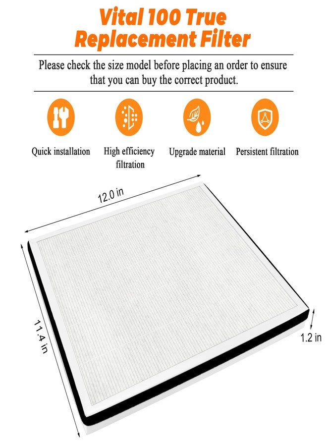 Blutoget Vital 100 Vital 100-RF True Replacement Filter 2Pack by Blutoget - Fit for LEVOIT Vital 100 Air Purifier, 3-in-1 H13 and High-Efficiency Activated Carbon Filtration System - Replace Vital 100-RF - Image 5