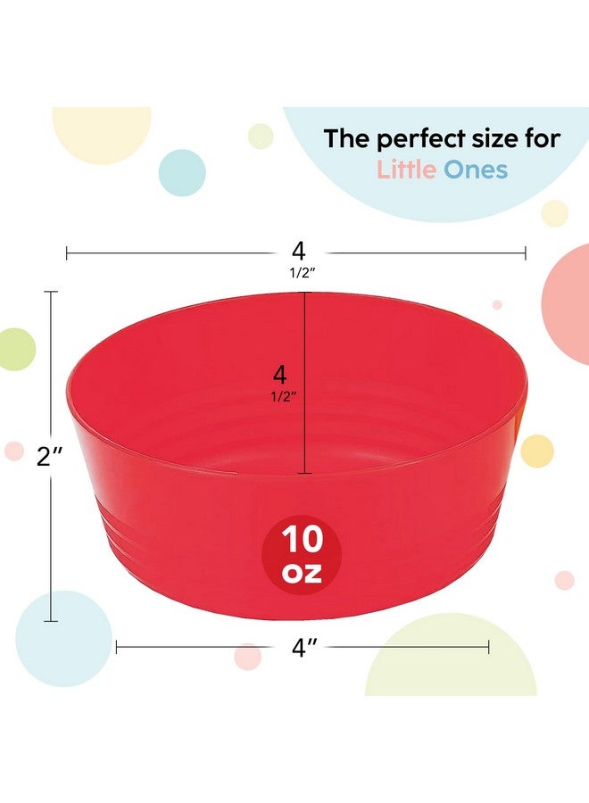 PLASKIDY Plastic Toddler Bowls Set of 6 - 10 Oz Kids Bowls, Microwave & Dishwasher Safe, BPA Free, Brightly Colored, Great for Cereal, Soup, Snack, Fruit or Salad - Image 2