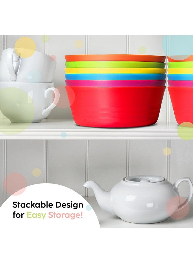 PLASKIDY Plastic Toddler Bowls Set of 6 - 10 Oz Kids Bowls, Microwave & Dishwasher Safe, BPA Free, Brightly Colored, Great for Cereal, Soup, Snack, Fruit or Salad - Image 5