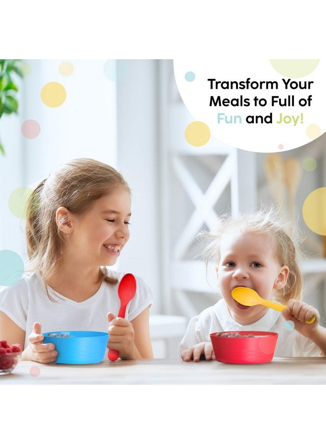 PLASKIDY Plastic Toddler Bowls Set of 6 - 10 Oz Kids Bowls, Microwave & Dishwasher Safe, BPA Free, Brightly Colored, Great for Cereal, Soup, Snack, Fruit or Salad - Image 4