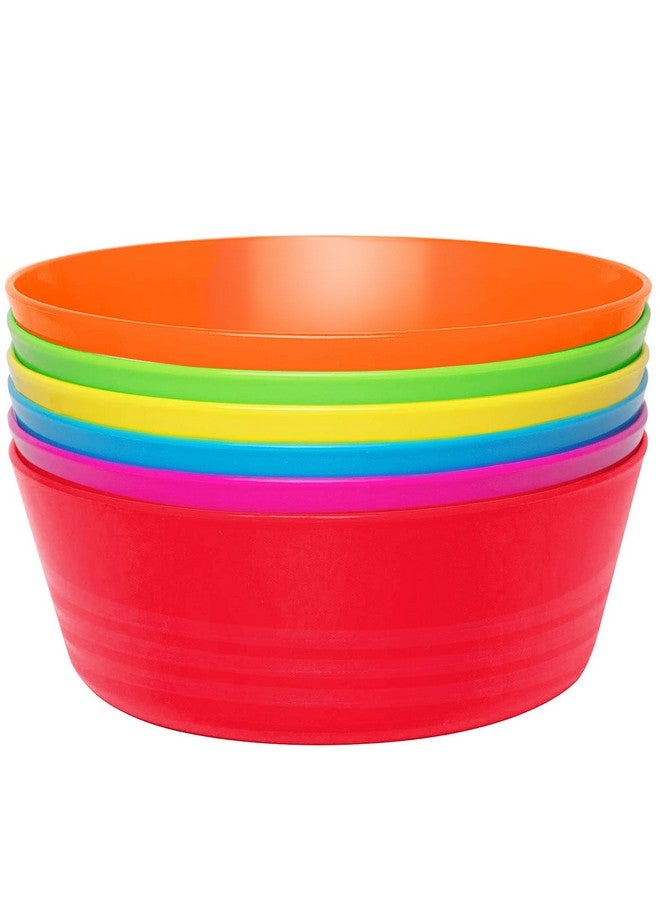 PLASKIDY Plastic Toddler Bowls Set of 6 - 10 Oz Kids Bowls, Microwave & Dishwasher Safe, BPA Free, Brightly Colored, Great for Cereal, Soup, Snack, Fruit or Salad - Image 1