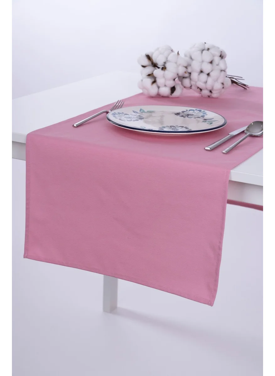 Altın Pamuk Linen Runner Stain Resistant Fabric Pink 40x140