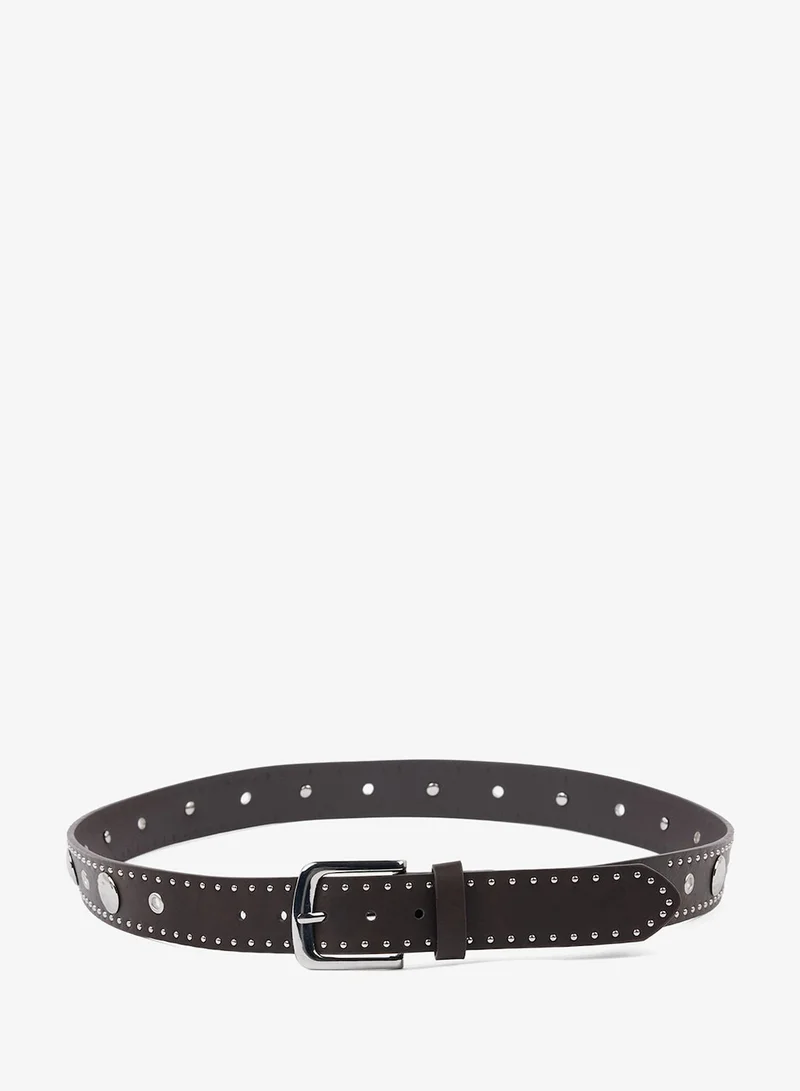 Woman Rectangle Clasp Faux Leather