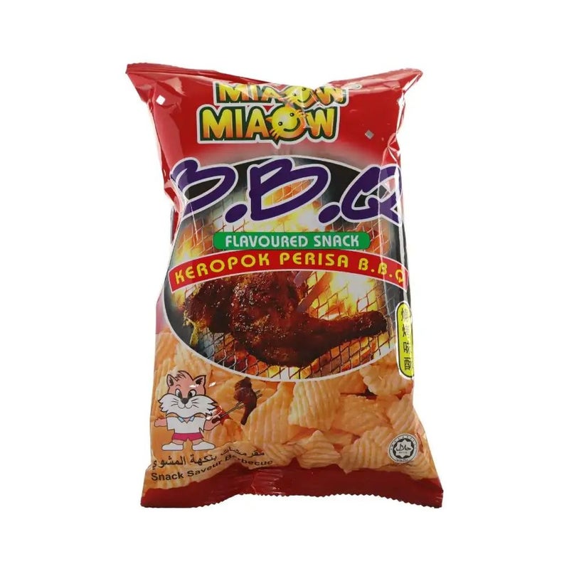 Miaow Miaow BBQ Flavoured Snack Keropok Barbecue Snack- 50gms - Image 1