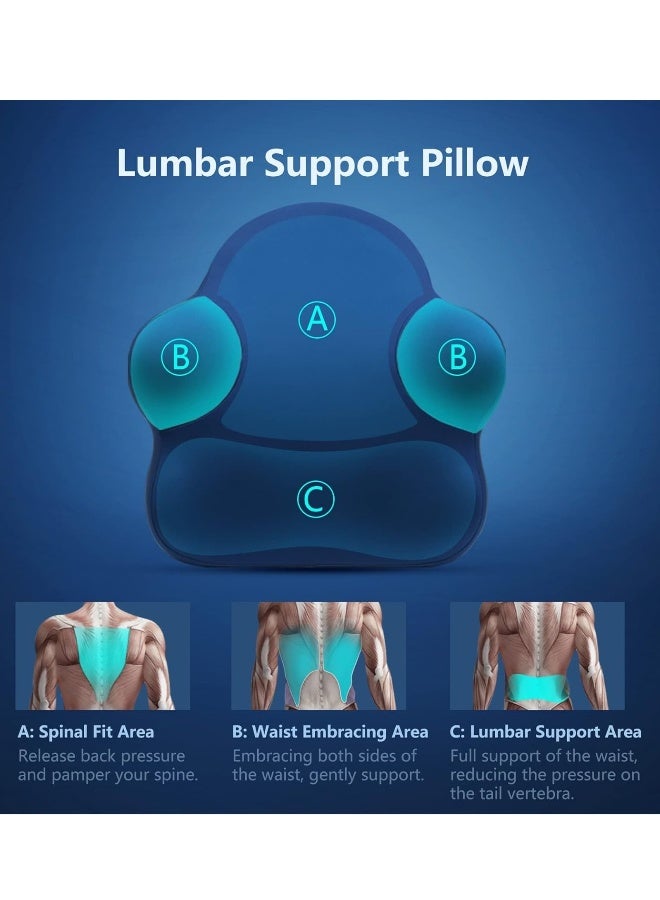 Ergonomic Memory Foam Lumbar Support Cushion for Back Pain Relief with Adjustable Strap for Office Chair, Car, Computer, and Gaming Chair - Image 2
