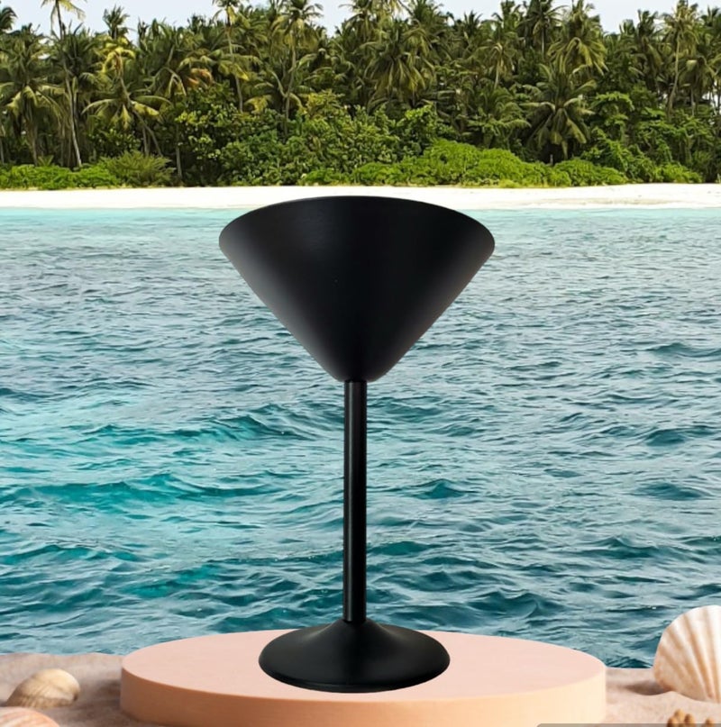 Proniks Stainless Steel Cocktail Martini Glasses Pack of 4 Metal Martini Goblets Cocktail Glasses Black Color High End Wine Drinking Cup Beverages Cup for Banquet Wedding Party Bar and restorent  - Image 4