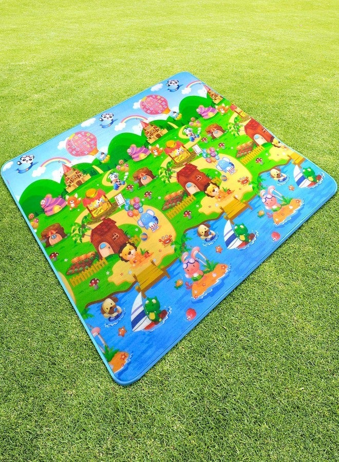 Touchcart Double Sided Waterproof Baby Play Mat 6×4 ft | Reversible XPE Foam Crawling & Tummy Time Mat | Foldable Cushioned Non Toxic Baby Carpet for Infants & Toddlers | Soft Portable Indoor Outdoor Play Area - Image 5