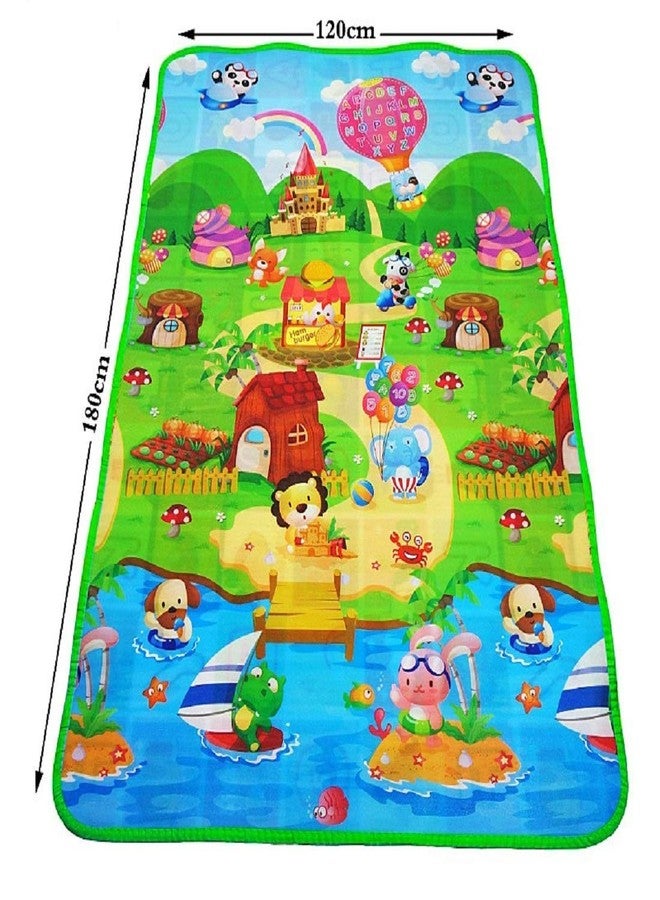Touchcart Double Sided Waterproof Baby Play Mat 6×4 ft | Reversible XPE Foam Crawling & Tummy Time Mat | Foldable Cushioned Non Toxic Baby Carpet for Infants & Toddlers | Soft Portable Indoor Outdoor Play Area - Image 3