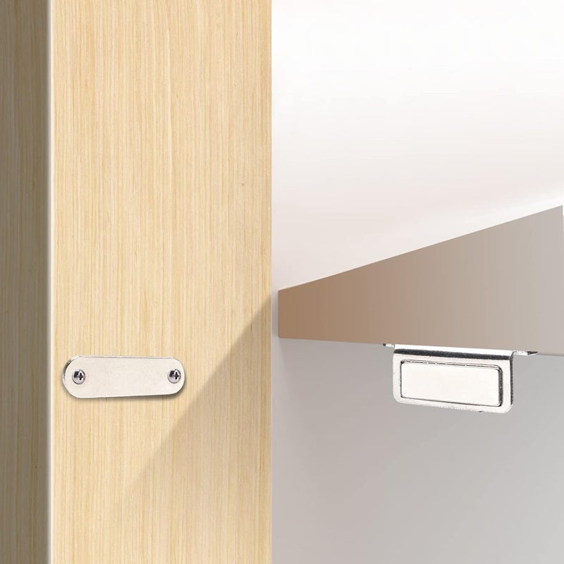 Mousike Double Magnetic Door Catch，60lb Stainless Steel Cabinet Door Magnets with Strong Magnetic for Kitchen Cupboard Wardrobe Closet Cabinet Door Drawer Latch (20Pack) - Image 3