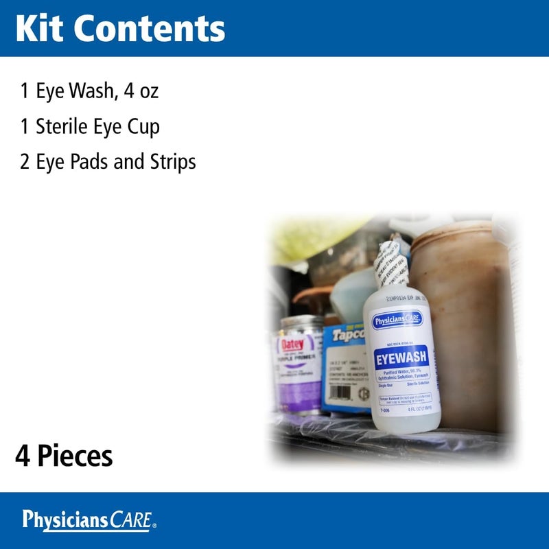 First Aid Only 7-600 6 Piece Eye Wash Kit with Eye Pads and Sterile Solution - Image 3