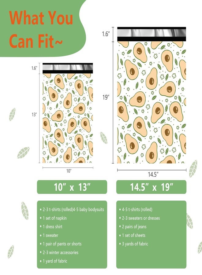 Vapulcio Poly Mailers 10x13 Inch 25 Pcs - Avocado printed Shipping Bags, 2.4mil Thickness, Waterproof and Tear Resistant Mailing Envelopes, Self-Sealing Packaging Bags for Small Business - Image 2