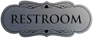 All Quality All Quality Designer Restroom Sign - Silver - Small  - Image 1
