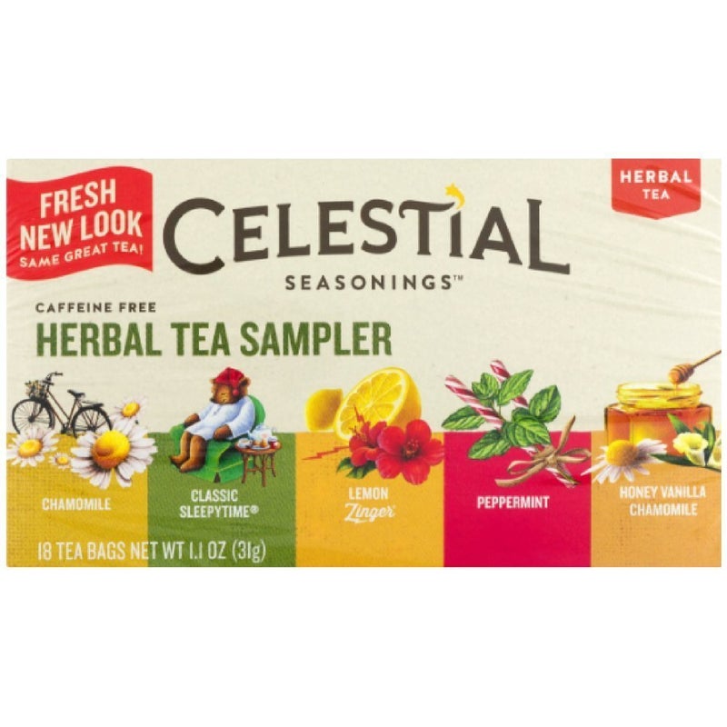 Celestial Seasonings Herbal Tea Sampler with 5 Flavors 18 ea (Pack of 2)