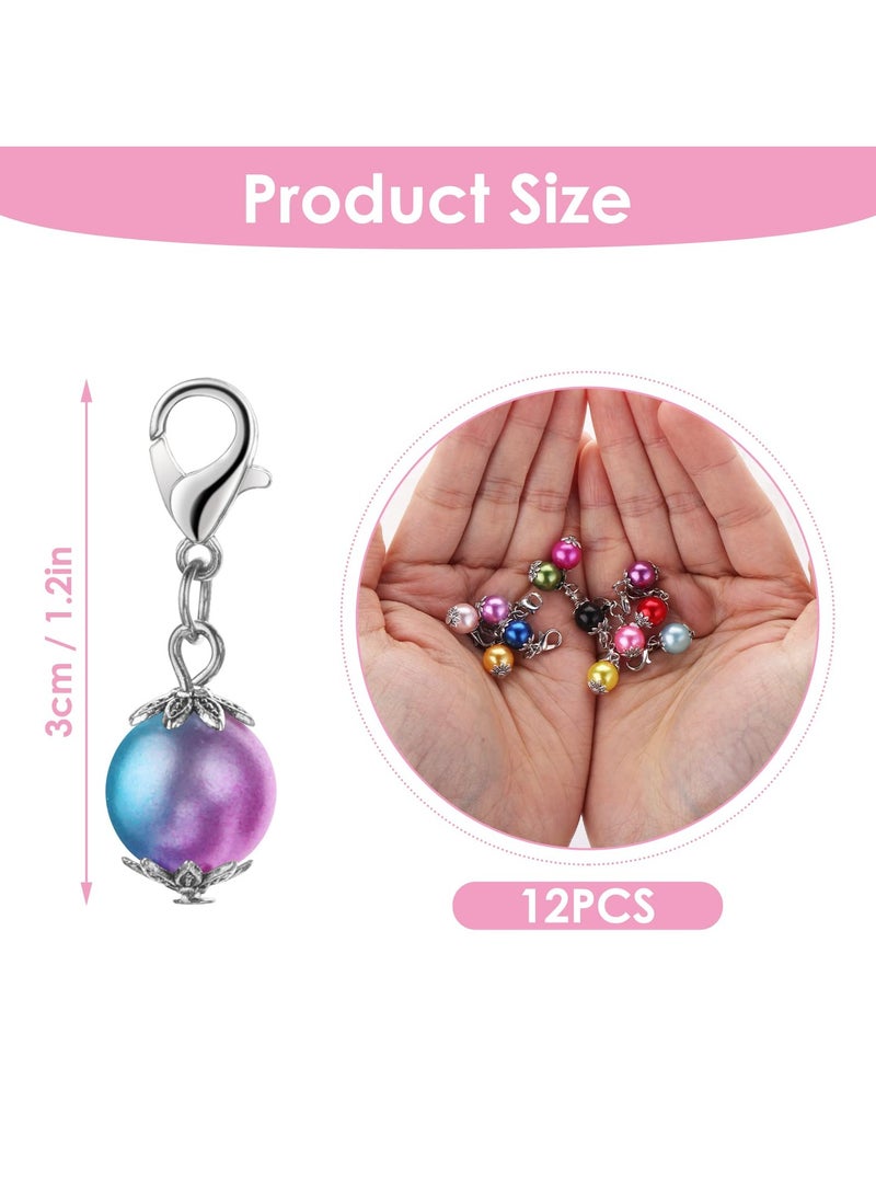 12Pcs Stitch Markers with Lobster Clasp, Beads Stitch Markers Knitting Accessories Knitting Crochet Tools for DIY Handmade Bracelet, Necklace, Zipper Tab - Image 2