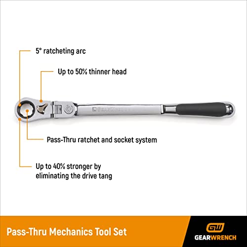 GEARWRENCH 23 Piece 3/8" Drive Pass-Thru™ 6 Point Standard SAE/Metric Mechanics Tool Set | 893823 - Image 3