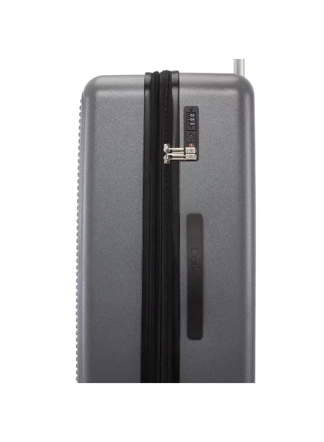 CALVIN KLEIN Charcoal Calvin Klein Horizon Hardside Luggage on Wheels for Unisex | Ultra Lightweight ABS with 4 Spinner Wheels | Color Charcoal  | Best Price UAE