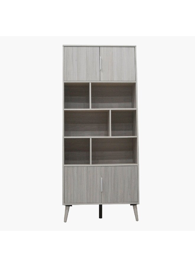 Home Box - Elmwood Bookcase with 4 Doors and Shelf 30 x 187 x 80 cm - Image 1