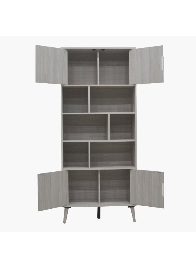 Home Box - Elmwood Bookcase with 4 Doors and Shelf 30 x 187 x 80 cm - Image 1